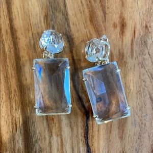 Banana Republic Clear Crystal Drop Earrings ACRYLIC